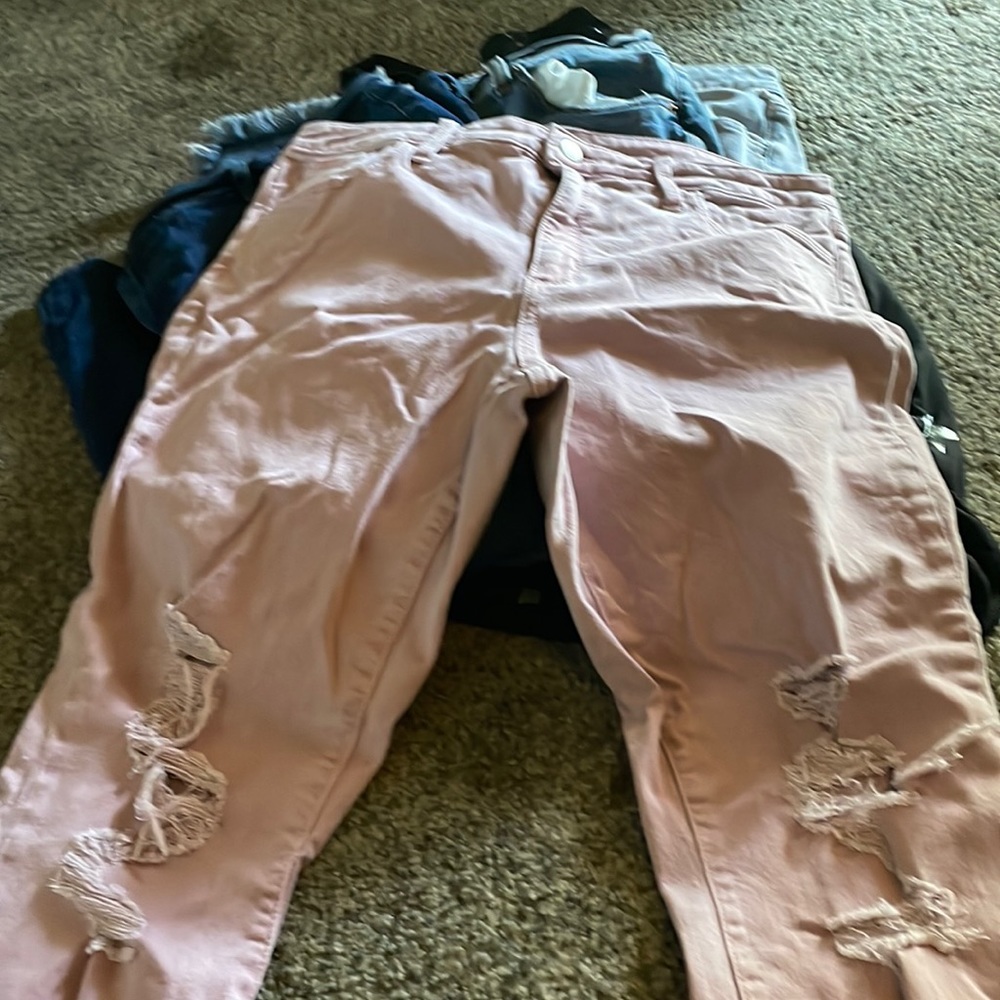 Pink ripped pants